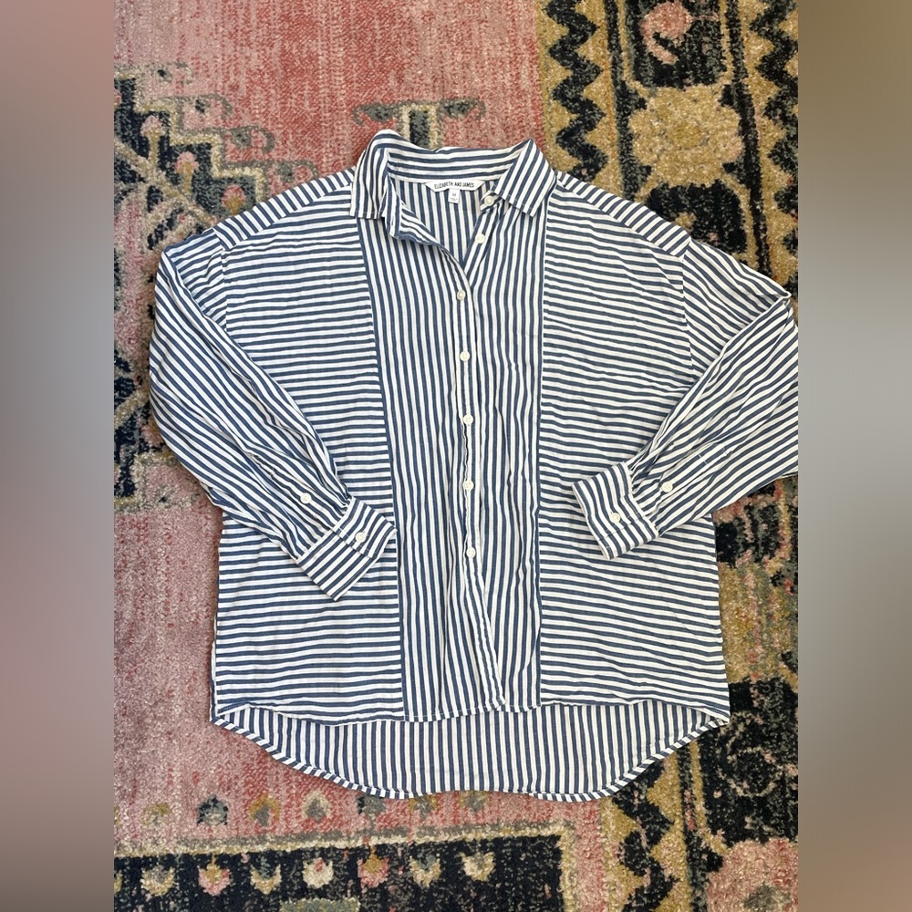 Elizabeth and James striped button down shirt